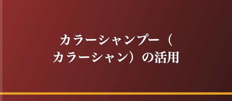 カラーシャンプー（カラーシャン）の活用