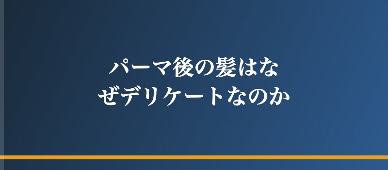 パーマ後の髪はなぜデリケートなのか